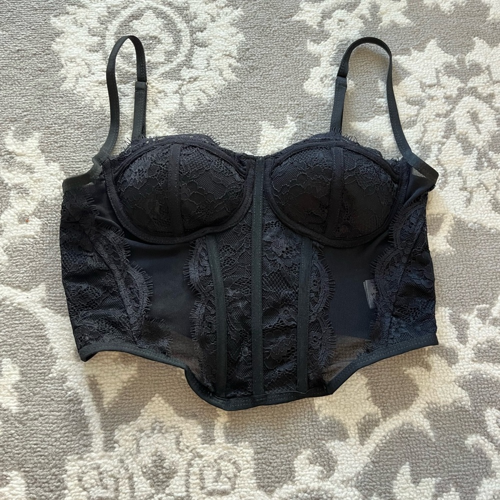 Julia by Love J Black Sheer Lace Corset